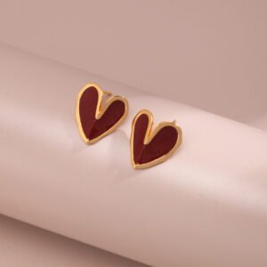 Chinese Red Drip Glaze Earrings
