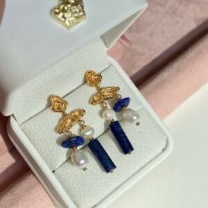 Malachite and Lapis Lazuli New Chinese-Style Stud Earrings