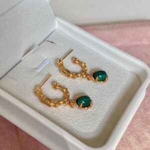 Vintage Malachite Stud Earrings